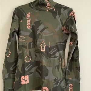 G-Star Camouflage Long Sleeve Top - Green and Pink